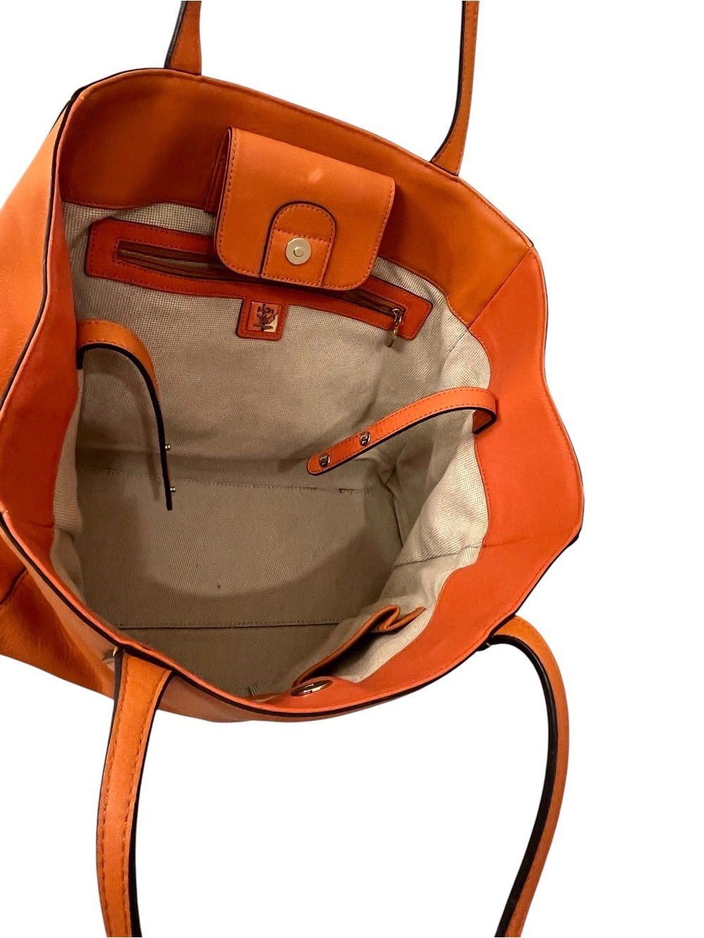 MCM Leather Orange Tote Bag (pen mark on leather) - Picture 5 of 10